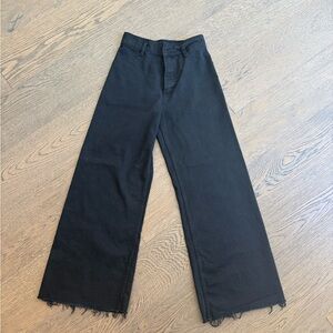 Zara Women's Black Wide-Leg Jeans